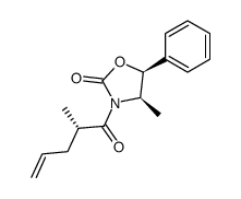 (4R,5S)-4-methyl-3-((S)-2-methylpent-4-enoyl)-5-phenyloxazolidin-2-one结构式