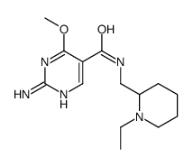 2-Amino-N-((1-ethyl-2-piperidinyl)methyl)-4-methoxy-5-pyrimidinecarbox amide结构式