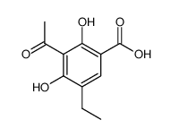 3-acetyl-5-ethyl-2,4-dihydroxy-benzoic acid结构式