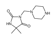 5,5-dimethyl-3-(piperazin-1-ylmethyl)imidazolidin-2,4-dione Structure