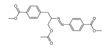 4-[3-acetoxy-2-(4-methoxycarbonyl-phenylazo)-propyl]-benzoic acid methyl ester Structure