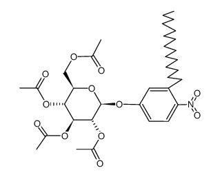 (4-nitro-3-pentadecyl-phenyl)-(tetra-O-acetyl-β-D-glucopyranoside)结构式