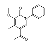5-acetyl-3-methoxy-4-methyl-1-phenylpyridin-2-one结构式