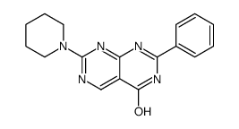 7-phenyl-2-piperidin-1-yl-8H-pyrimido[4,5-d]pyrimidin-5-one结构式