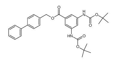 [1,1'-biphenyl]-4-ylmethyl 3,5-bis((tert-butoxycarbonyl)amino)benzoate结构式