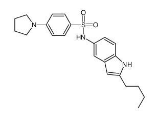 N-(2-butyl-1H-indol-5-yl)-4-pyrrolidin-1-ylbenzenesulfonamide结构式