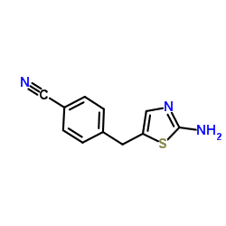 4-[(2-Amino-1,3-thiazol-5-yl)methyl]benzonitrile结构式