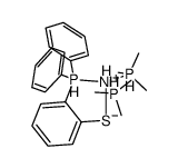 hydrido(3-diphenylphosphino)thiophenolato-[P,S]-bis(trimethylphosphine)nickel(II) Structure