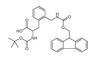 L-Phenylalanine, N-[(1,1-dimethylethoxy)carbonyl]-2-[[[(9H-fluoren-9-ylmethoxy)carbonyl]amino]methyl] Structure