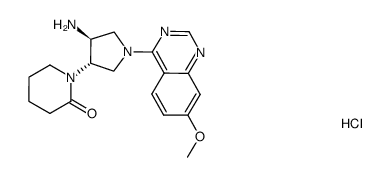 1-[(3S,4S)-4-amino-1-(7-methoxyquinazolin-4-yl)-pyrrolidin-3-yl]-piperidin-2-one hydrochloride结构式