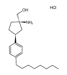 ((1R,3S)-1-amino-3-(4-octylphenyl)cyclopentyl)methanol hydrochloride Structure