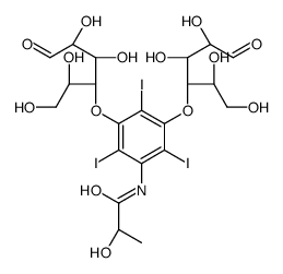 2-hydroxy-N-[2,4,6-triiodo-3,5-bis[[(2R,3R,4R,5R)-1,2,4,5-tetrahydroxy-6-oxohexan-3-yl]oxy]phenyl]propanamide结构式