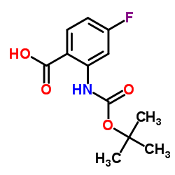 4-Fluoro-2-({[(2-methyl-2-propanyl)oxy]carbonyl}amino)benzoic acid结构式