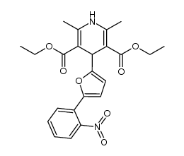 diethyl 2,6-dimethyl-4-(5-(2-nitrophenyl)furan-2-yl)-1,4-dihydropyridine-3,5-dicarboxylate Structure