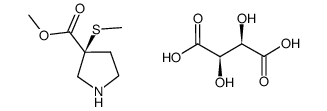 (S)-3-甲硫基吡咯烷-3-羧酸甲酯-L-酒石酸盐结构式