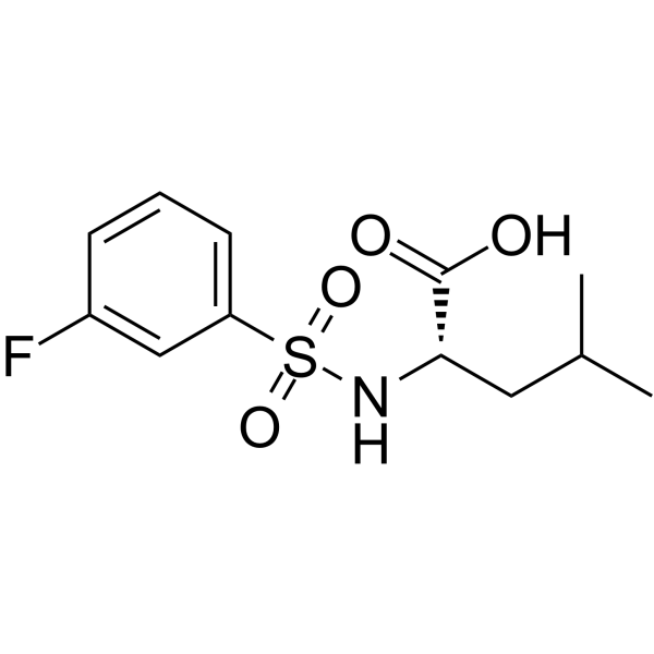 ((3-Fluorophenyl)sulfonyl)-L-leucine结构式