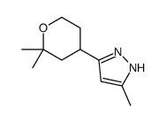 3-(2,2-dimethyloxan-4-yl)-5-methyl-1H-pyrazole结构式