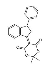 2,2-dimethyl-5-(3'-phenyl-2',3'-dihydro-1'H-inden-1'-ylidene)-1,3-dioxan-4,6-dione结构式