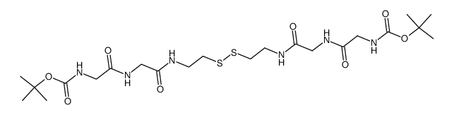 di-tert-butyl (2,5,14,17-tetraoxo-9,10-dithia-3,6,13,16-tetraazaoctadecane-1,18-diyl)dicarbamate结构式