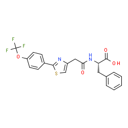 N-({2-[4-(Trifluoromethoxy)phenyl]-1,3-thiazol-4-yl}acetyl)-L-phenylalanine结构式