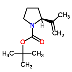 2-Methyl-2-propanyl (2S)-2-isopropenyl-1-pyrrolidinecarboxylate结构式