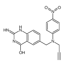 2-amino-6-[(4-nitro-N-prop-2-ynylanilino)methyl]-1H-quinazolin-4-one Structure