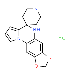 5H-螺[[1,3]二恶戊环并[4,5-g]吡咯并[1,2-a]喹喔啉-4,4'-哌啶]盐酸盐结构式