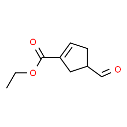 1-Cyclopentene-1-carboxylic acid, 4-formyl-, ethyl ester (9CI) Structure