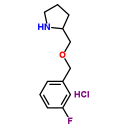 2-{[(3-Fluorobenzyl)oxy]methyl}pyrrolidine hydrochloride (1:1)结构式