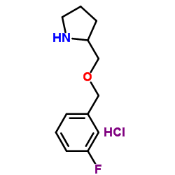 2-{[(3-Fluorobenzyl)oxy]methyl}pyrrolidine hydrochloride (1:1) structure