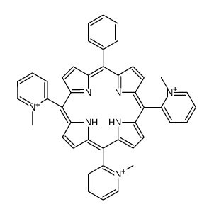 10,15,20-tris(1-methylpyridin-1-ium-2-yl)-5-phenyl-21,22-dihydroporphyrin结构式