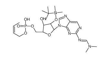 n-butyl 2'-dimethyl-tert-butylsilyl-N(2)-(N,N-dimethylamino)methylene-guanosine 3,',5'-cyclic phosphate Structure