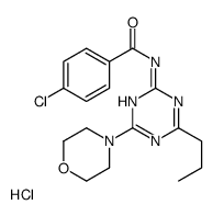 4-chloro-N-(4-morpholin-4-yl-6-propyl-1,3,5-triazin-2-yl)benzamide,hydrochloride结构式