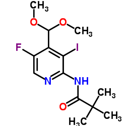 N-[4-(Dimethoxymethyl)-5-fluoro-3-iodo-2-pyridinyl]-2,2-dimethylpropanamide结构式