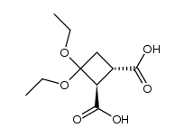 trans-3,3-diethoxy-1,2-cyclobutanedicarboxylic acid结构式
