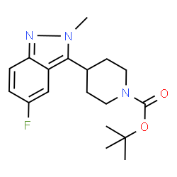 tert-butyl 4-(5-fluoro-2-methyl-2H-indazol-3-yl)piperidine-1-carboxylate结构式