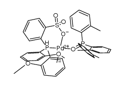 [(κ2-P,O-2-(bis(2-methoxyphenyl)phosphino)benzenesulfonato)PdMe(OP(o-tolyl)3)]结构式