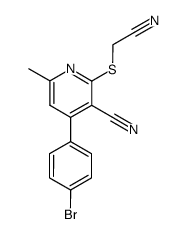 4-(4-Bromphenyl)-2-cyanmethylthio-6-methyl-pyridin-3-carbonitril结构式