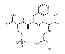 2(S)-[2(S)-[2(R)-amino-3-mercapto]propylamino-3(S)-methyl]pentyloxy-3-phenylpropionyl-methionine sulfone结构式