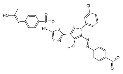 N-[4-[[5-[1-(3-chlorophenyl)-4-methoxy-5-(4-nitrophenyl)diazenyl-pyraz ol-3-yl]-1,3,4-thiadiazol-2-yl]sulfamoyl]phenyl]acetamide picture