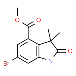 methyl 6‐bromo‐3,3‐dimethyl‐2‐oxo‐2,3‐dihydro‐1h‐indole‐4‐carboxylate Structure