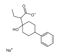 sodium alpha-ethyl-1-hydroxy-4-phenylcyclohexaneacetate结构式