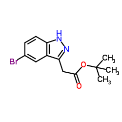 2-Methyl-2-propanyl (5-bromo-1H-indazol-3-yl)acetate结构式