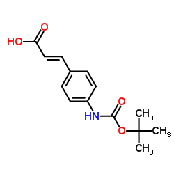 (2E)-3-[4-({[(2-Methyl-2-propanyl)oxy]carbonyl}amino)phenyl]acrylic acid结构式