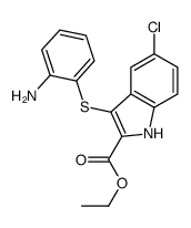 ethyl 3-(2-aminophenyl)sulfanyl-5-chloro-1H-indole-2-carboxylate结构式