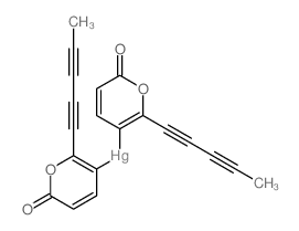 bis(6-oxo-2-penta-1,3-diynylpyran-3-yl)mercury结构式