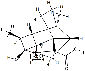 (1R,7aβ,8S,αS)-Octahydro-6β,8-dihydroxy-α,3aβ,5α-trimethyl-1α,4α,6-metheno-1H-indene-1-acetic acid结构式