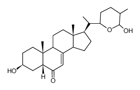 22,26-Epoxy-3β,26-dihydroxy-5β-cholest-7-en-6-one structure