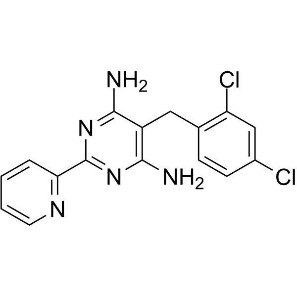 5-(2,4-Dichlorobenzyl)-2-(2-pyridinyl)-4,6-pyrimidinediamine structure