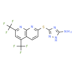 1H-1,2,4-Triazol-3-amine,5-[[5,7-bis(trifluoromethyl)-1,8-naphthyridin-2-yl]thio]-(9CI)结构式